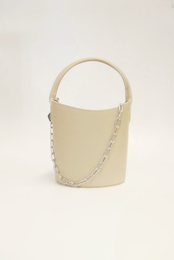 Bolso piel creta beige