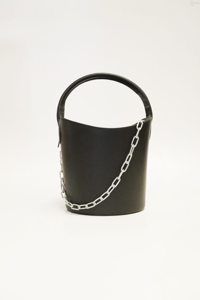 Bolso piel creta negro